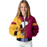 cleveland cavaliers snoopy attitude wine bomber jacket best selling