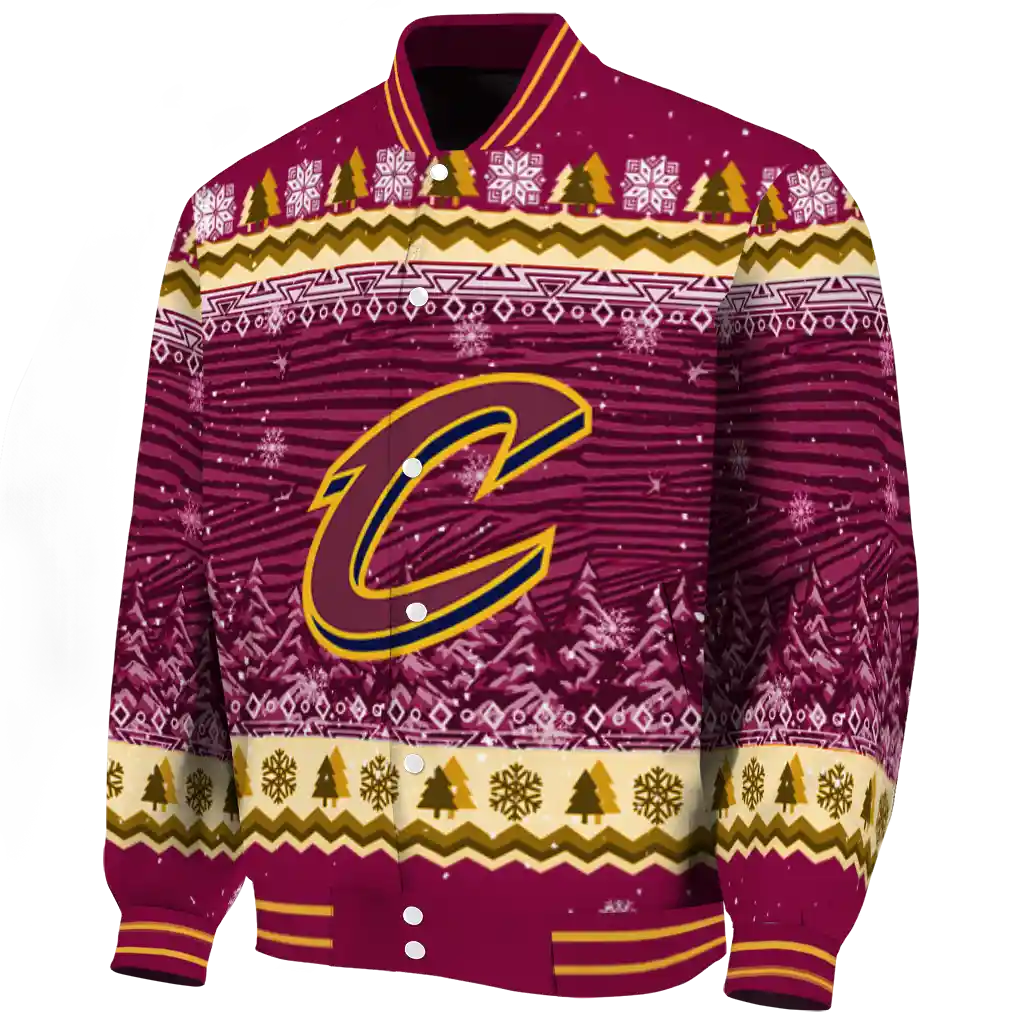 cleveland cavaliers snowy pines wine varsity jacket best selling cleveland cavaliers snowy pines wine varsity jacket best selling