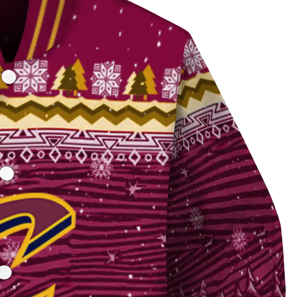 cleveland cavaliers snowy pines wine varsity jacket premium grade cleveland cavaliers snowy pines wine varsity jacket premium grade