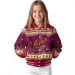 cleveland cavaliers snowy pines wine varsity jacket best selling