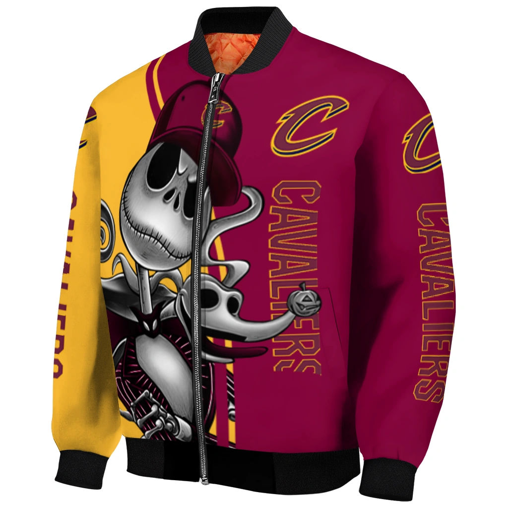 cleveland cavaliers spooky grin wine bomber jacket fashion forward cleveland cavaliers spooky grin wine bomber jacket fashion forward