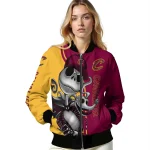 cleveland cavaliers spooky grin wine bomber jacket best selling