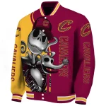 cleveland cavaliers spooky grin wine varsity jacket best selling