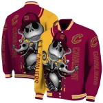 cleveland cavaliers spooky grin wine varsity jacket best selling