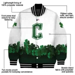 cleveland guardians four leaf icon white green varsity jacket best selling