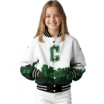 cleveland guardians four leaf icon white green varsity jacket best selling