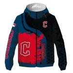 cleveland guardians hex splash navy blue black windbreaker jacket best selling