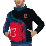 cleveland guardians hex splash navy blue black windbreaker jacket best selling