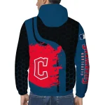 cleveland guardians hex splash navy blue black windbreaker jacket best selling