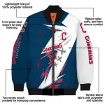 cleveland guardians ripped bolt navy blue white bomber jacket best selling