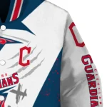 cleveland guardians ripped bolt navy blue white varsity jacket best selling