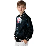 cleveland guardians skull bite navy blue black varsity jacket best selling