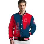 cleveland guardians urban mark navy blue varsity jacket best selling