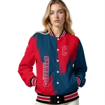 cleveland guardians urban mark navy blue varsity jacket best selling