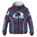 colorado avalanche dynamic heat wave burgundy windbreaker jacket best selling