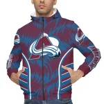 colorado avalanche dynamic heat wave burgundy windbreaker jacket best selling