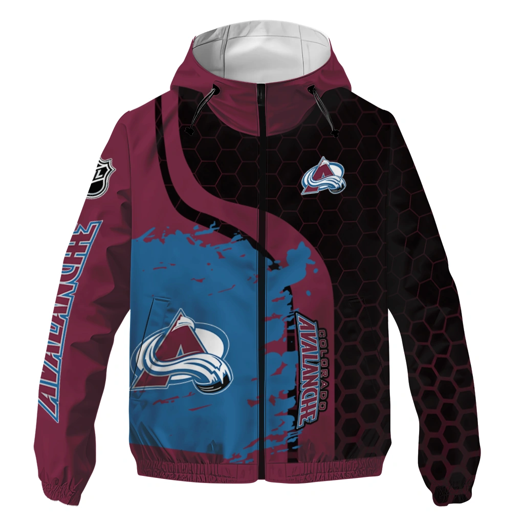 colorado avalanche hex grid texture burgundy black windbreaker jacket best selling colorado avalanche hex grid texture burgundy black windbreaker jacket best selling