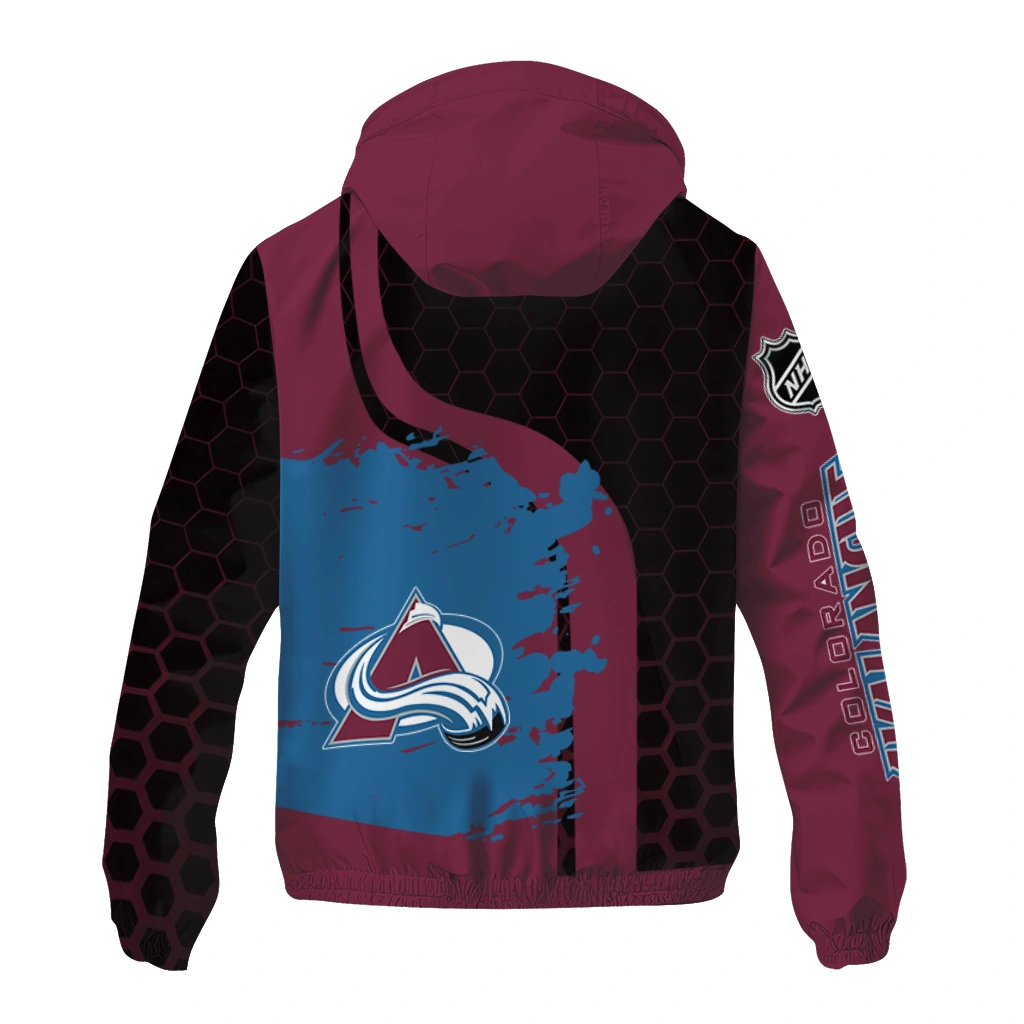 colorado avalanche hex grid texture burgundy black windbreaker jacket fashion forward colorado avalanche hex grid texture burgundy black windbreaker jacket fashion forward