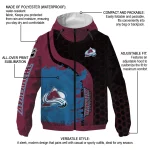 colorado avalanche hex grid texture burgundy black windbreaker jacket best selling