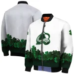 colorado avalanche lucky clovers white green bomber jacket best selling