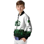 colorado avalanche lucky clovers white green bomber jacket best selling