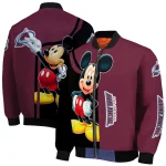 colorado avalanche mickey mouse burgundy bomber jacket best selling