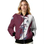 colorado avalanche ripped bolt burgundy white bomber jacket best selling