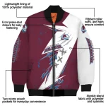 colorado avalanche ripped bolt burgundy white bomber jacket best selling