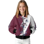 colorado avalanche ripped bolt burgundy white bomber jacket best selling