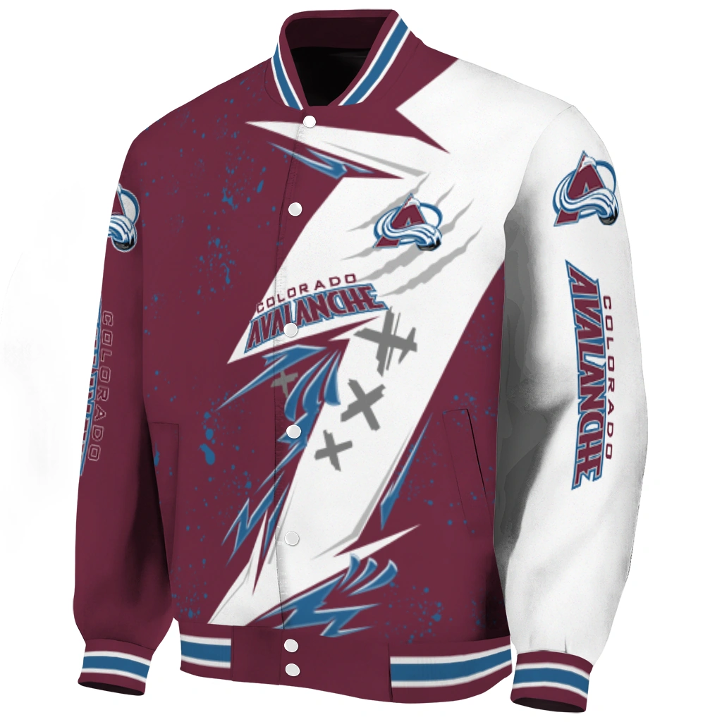 colorado avalanche ripped bolt burgundy white varsity jacket best selling colorado avalanche ripped bolt burgundy white varsity jacket best selling