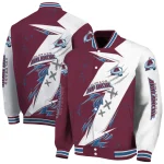 colorado avalanche ripped bolt burgundy white varsity jacket best selling