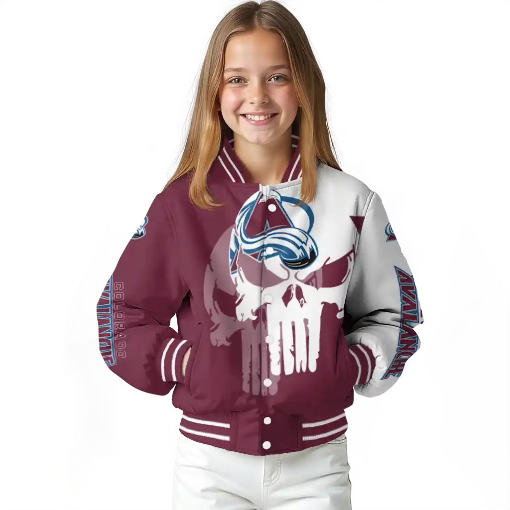 colorado avalanche skull outline burgundy white varsity jacket top rated colorado avalanche skull outline burgundy white varsity jacket top rated