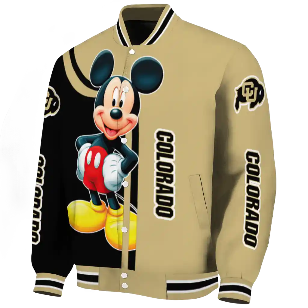 colorado buffaloes mickey mouse gold varsity jacket best selling colorado buffaloes mickey mouse gold varsity jacket best selling