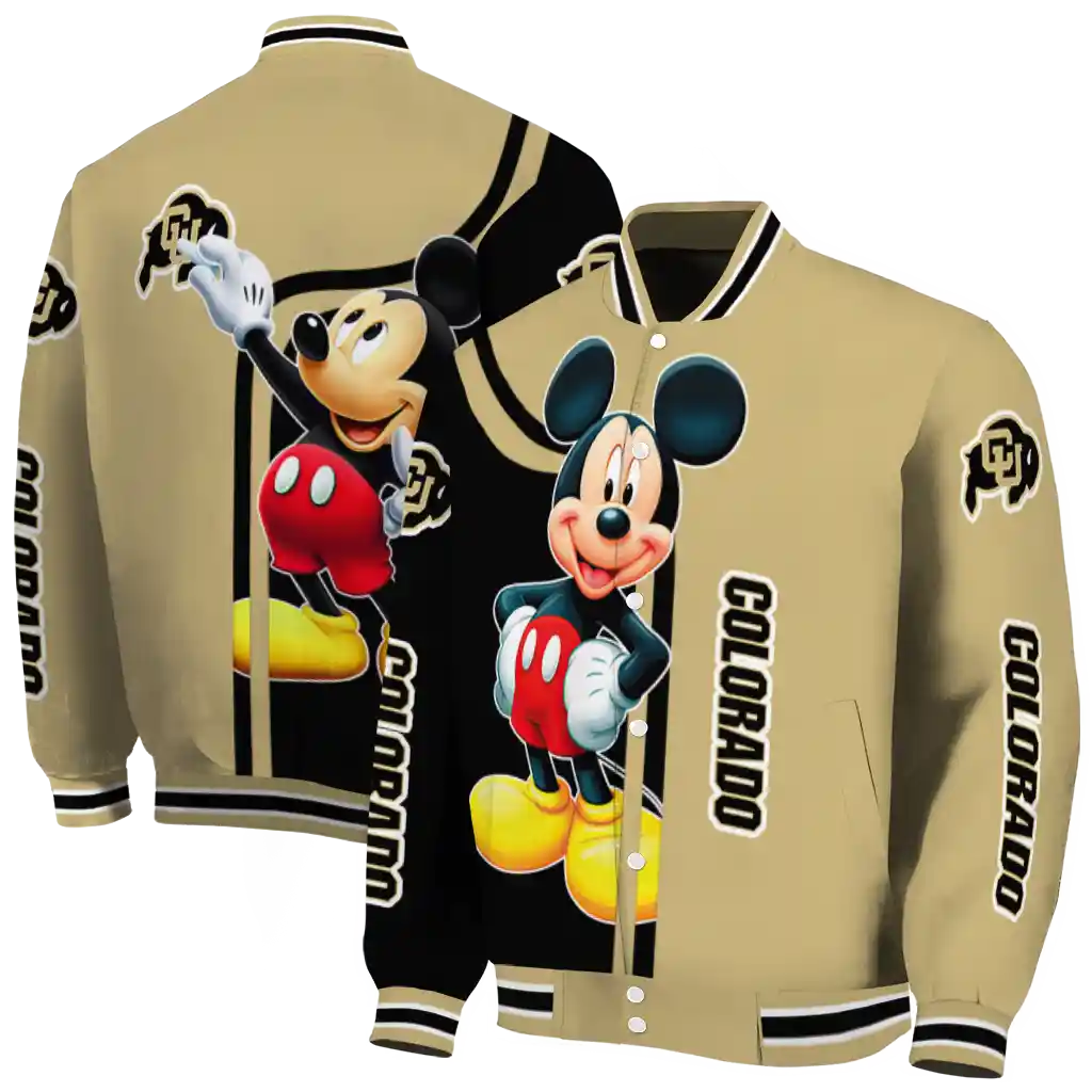 colorado buffaloes mickey mouse gold varsity jacket fashion forward colorado buffaloes mickey mouse gold varsity jacket fashion forward