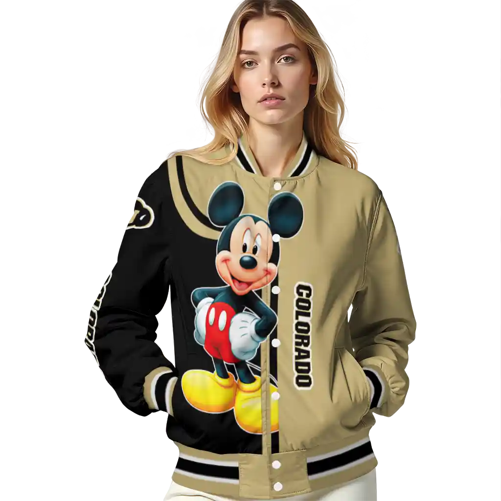 colorado buffaloes mickey mouse gold varsity jacket latest model colorado buffaloes mickey mouse gold varsity jacket latest model
