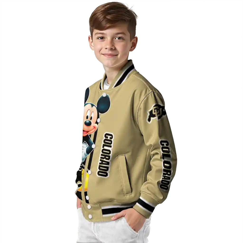 colorado buffaloes mickey mouse gold varsity jacket trendy colorado buffaloes mickey mouse gold varsity jacket trendy