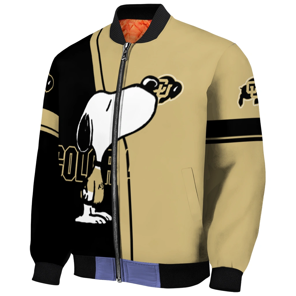colorado buffaloes snoopy attitude gold bomber jacket fashion forward colorado buffaloes snoopy attitude gold bomber jacket fashion forward