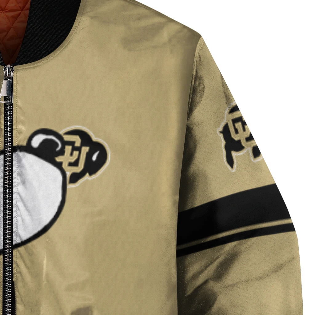 colorado buffaloes snoopy attitude gold bomber jacket premium grade colorado buffaloes snoopy attitude gold bomber jacket premium grade