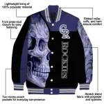 colorado rockies fire skull blue black varsity jacket best selling