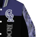 colorado rockies fire skull blue black varsity jacket best selling