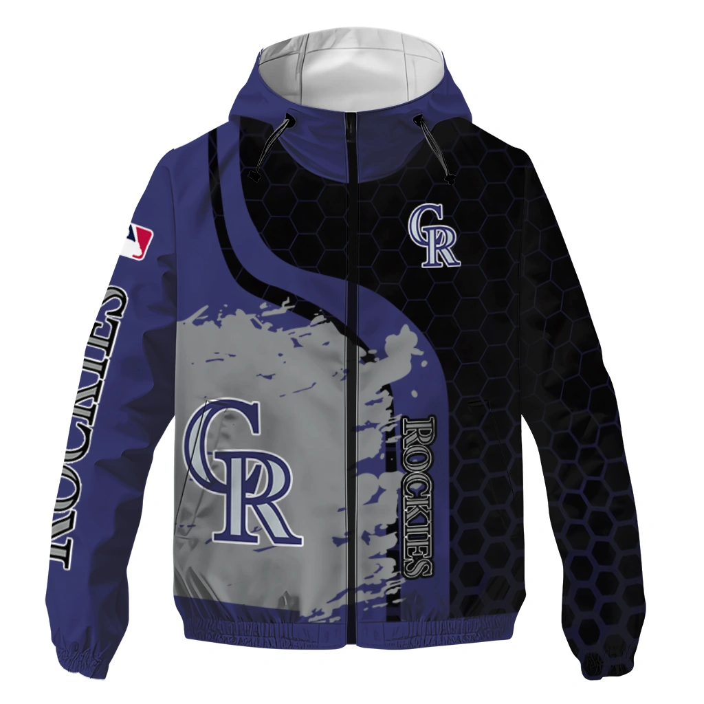 colorado rockies hex splash blue black windbreaker jacket best selling colorado rockies hex splash blue black windbreaker jacket best selling