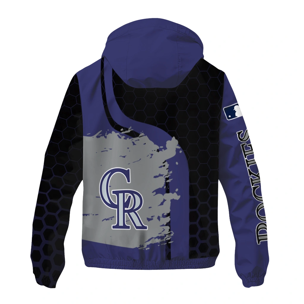colorado rockies hex splash blue black windbreaker jacket fashion forward colorado rockies hex splash blue black windbreaker jacket fashion forward