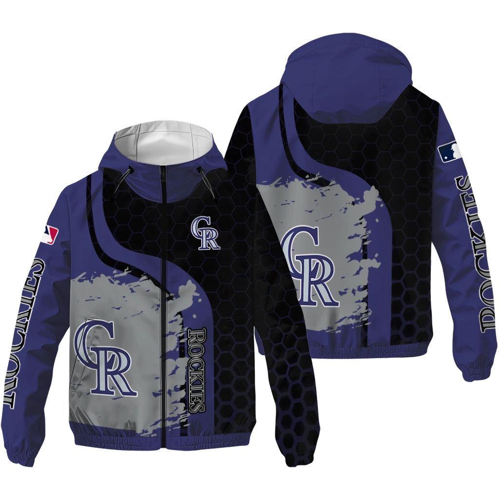 colorado rockies hex splash blue black windbreaker jacket high quality colorado rockies hex splash blue black windbreaker jacket high quality