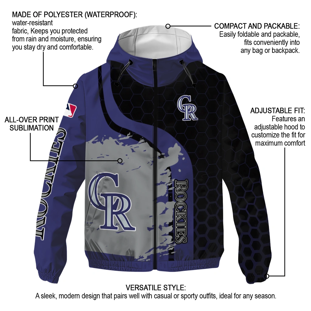colorado rockies hex splash blue black windbreaker jacket new arrival colorado rockies hex splash blue black windbreaker jacket new arrival