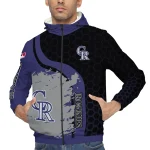 colorado rockies hex splash blue black windbreaker jacket best selling