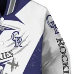 colorado rockies ripped bolt blue white varsity jacket best selling