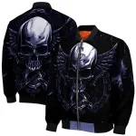 colorado rockies skull bite blue black bomber jacket best selling