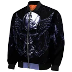 colorado rockies skull bite blue black bomber jacket best selling