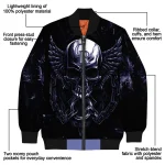colorado rockies skull bite blue black bomber jacket best selling