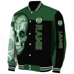 colorado state rams intricate skull green black varsity jacket best selling